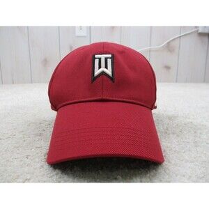 Nike Hat Cap Fitted Adult Large Red White Tiger Woods Golf Golfer Mens